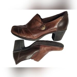 Elegant Brown Leather Women's Mules